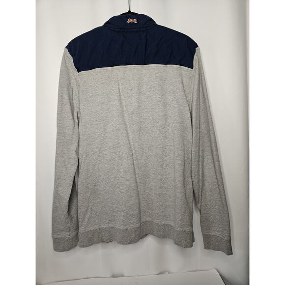 Vintage Le Tigre Sweater Mens Large Gray Navy Quarter Zip Mock Neck Pullover 90s - Picture 4 of 7